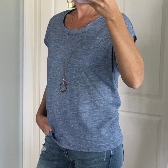 Blue Mineral Wash Short Sleeve Top - Picture 6 of 7